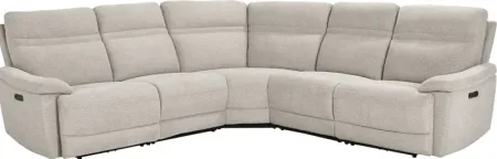 Brantley Light Gray 5 Pc Dual Power Reclining Sectional