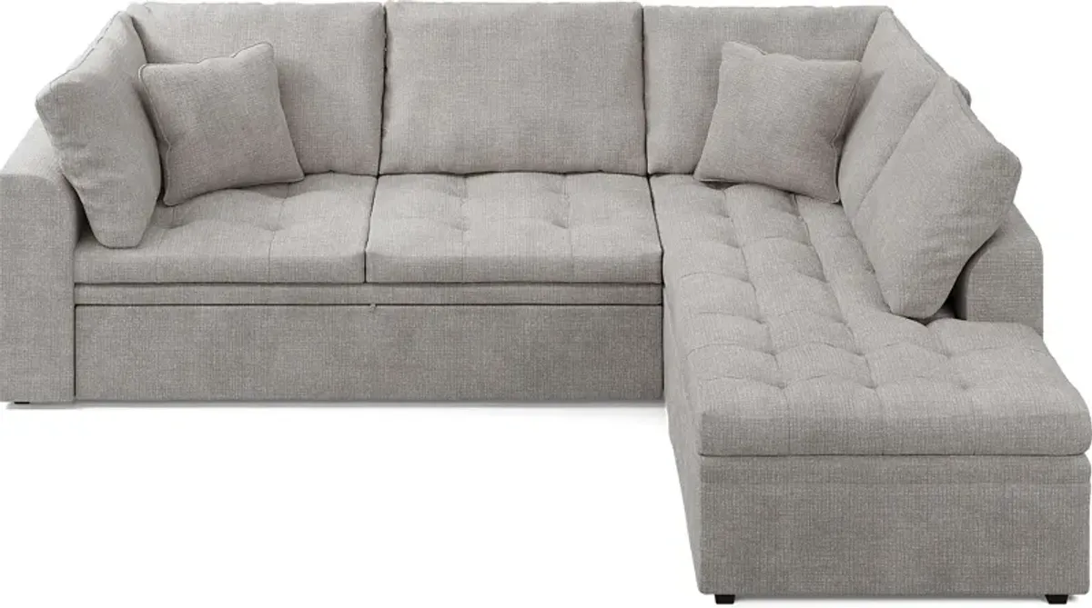 Sheridan Square Gray 2 Pc Sleeper Sectional