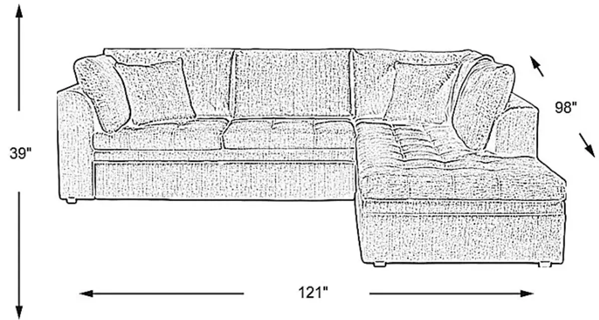 Sheridan Square Gray 2 Pc Sleeper Sectional