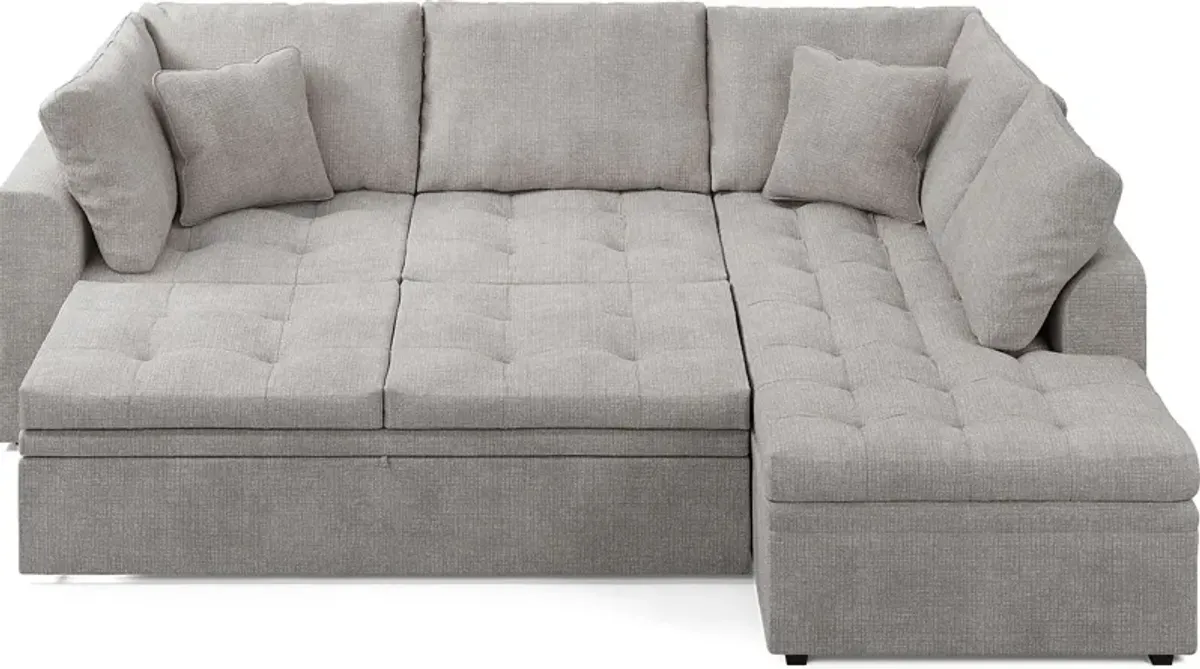 Sheridan Square Gray 2 Pc Sleeper Sectional