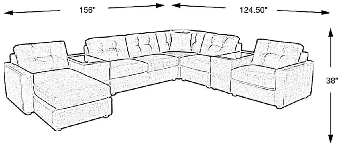 Navy 7 Pc ModularOne Gel Foam Sleeper