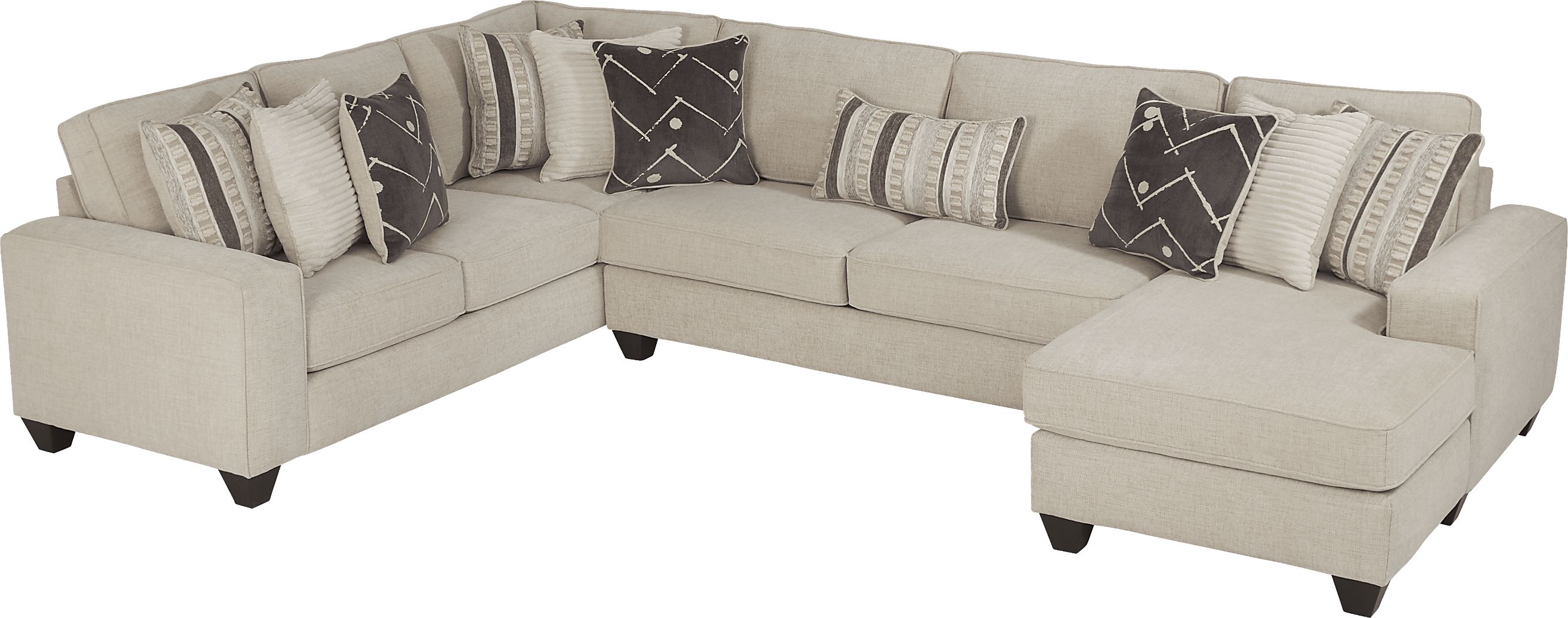 Aberlin Court Beige 3 Pc Sectional