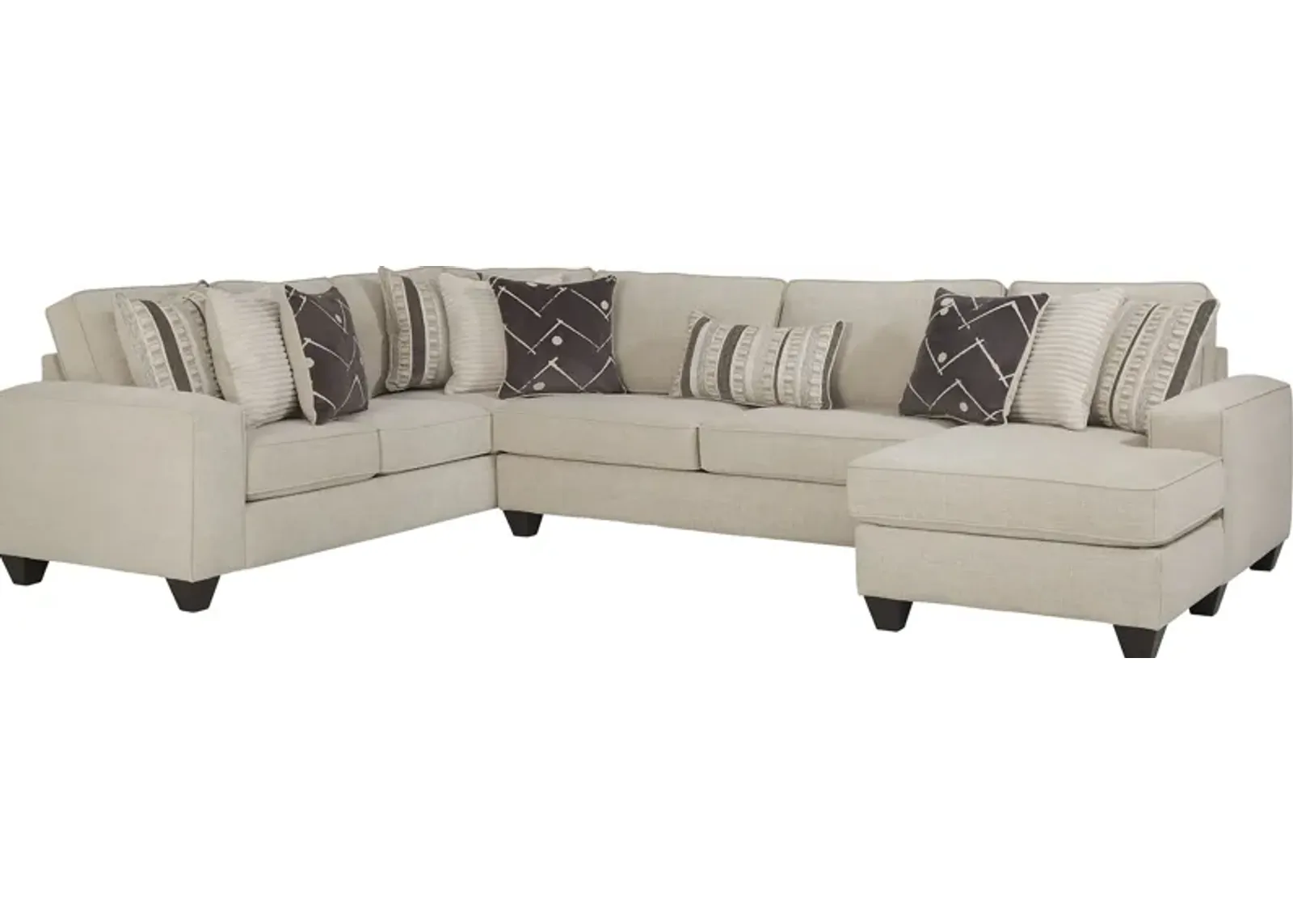 Aberlin Court Beige 3 Pc Sectional