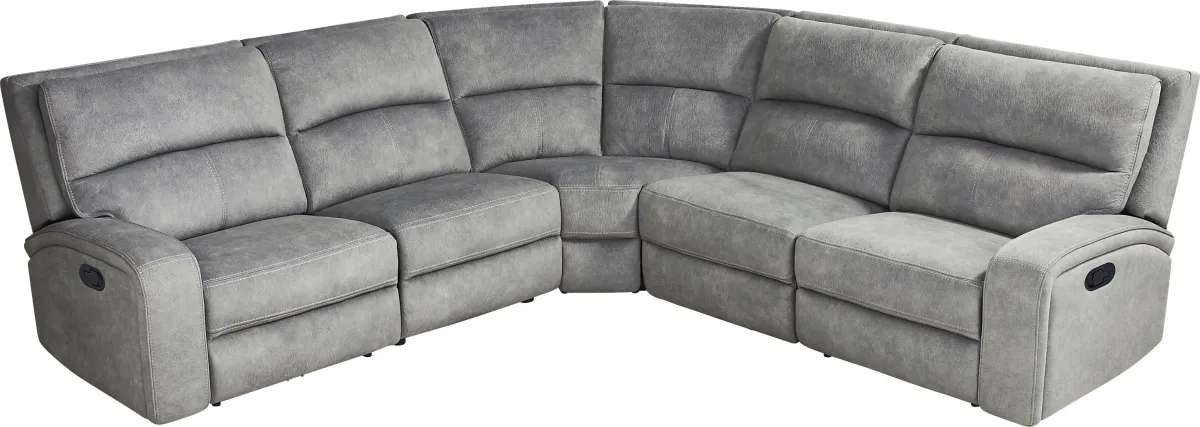 Leighton Gray 5 Pc Reclining Sectional