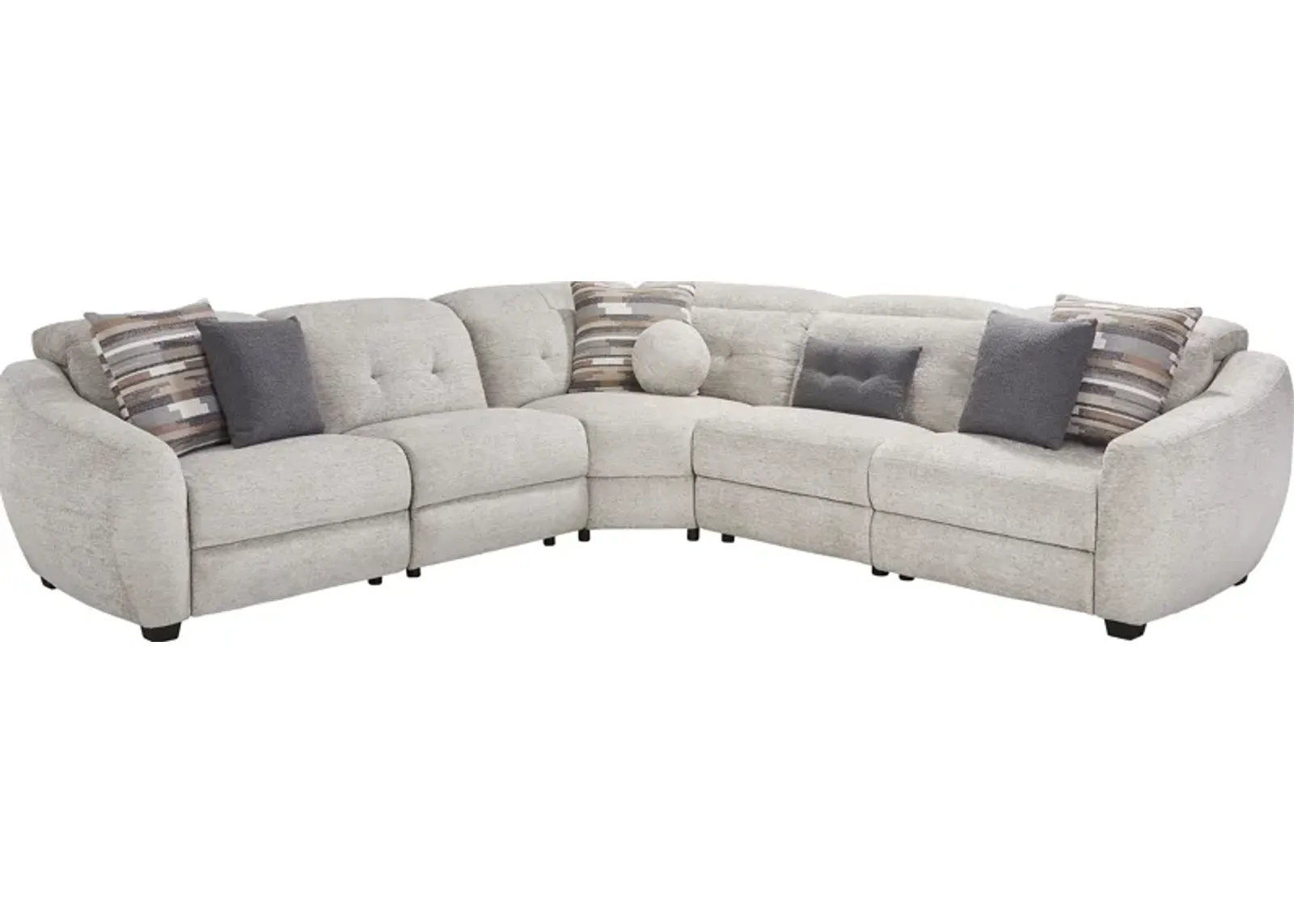 Arlo Place Gray 5 Pc Dual Power Reclining Sectional