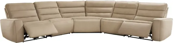 Del Mar Sand 5 Pc Dual Power Sectional