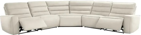 Del Mar Ivory 5 Pc Dual Power Sectional