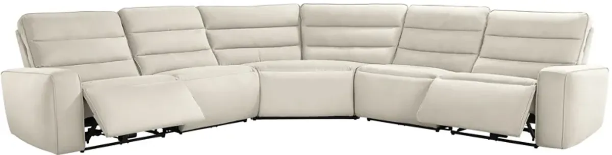 Del Mar Ivory 5 Pc Dual Power Sectional