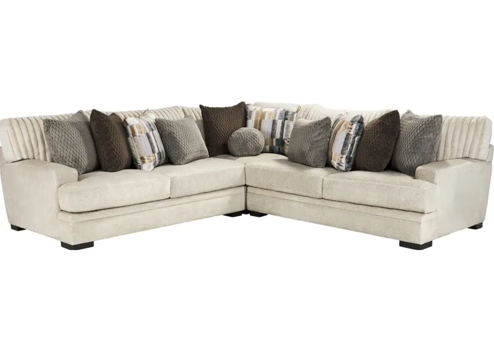 Hudson Street Beige 3 Pc Sectional