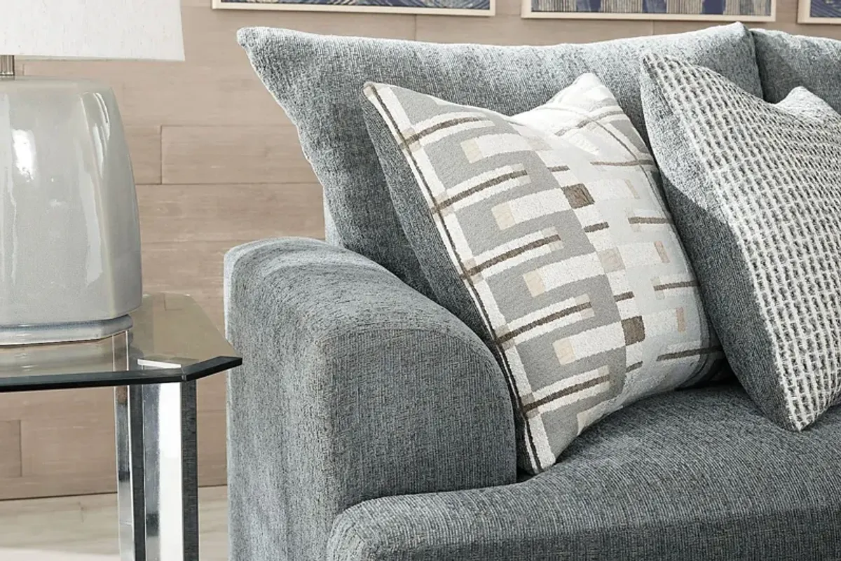 Cooper Blue 7 Pc Living Room with Gel Foam Sleeper Sofa