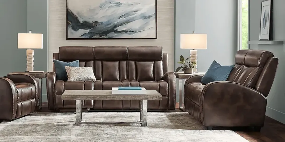 Copperfield Brown 6 Pc Living Room with Dual Power Reclining Sofa