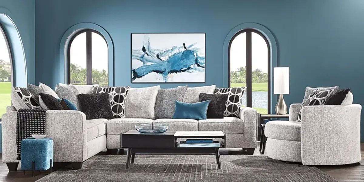 Benton Place Gray 6 Pc Sectional Living Room