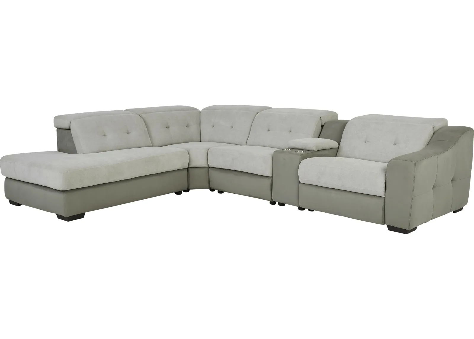 Grande Point Gray 5 Pc Power Reclining Sectional