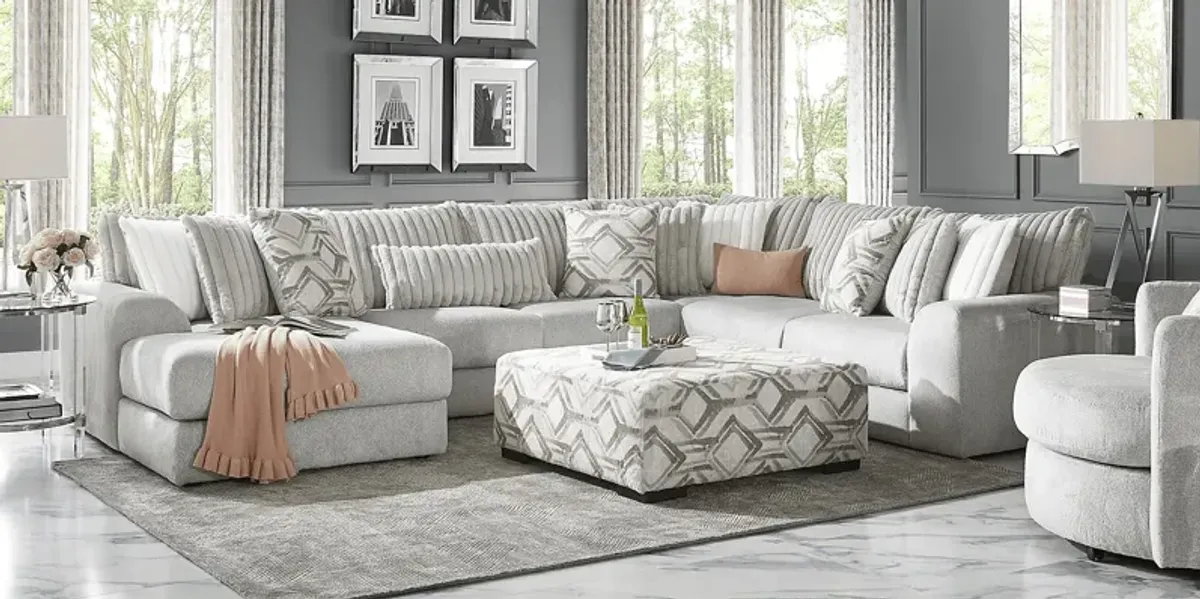 Moreau Street Gray 6 pc Sectional Living Room