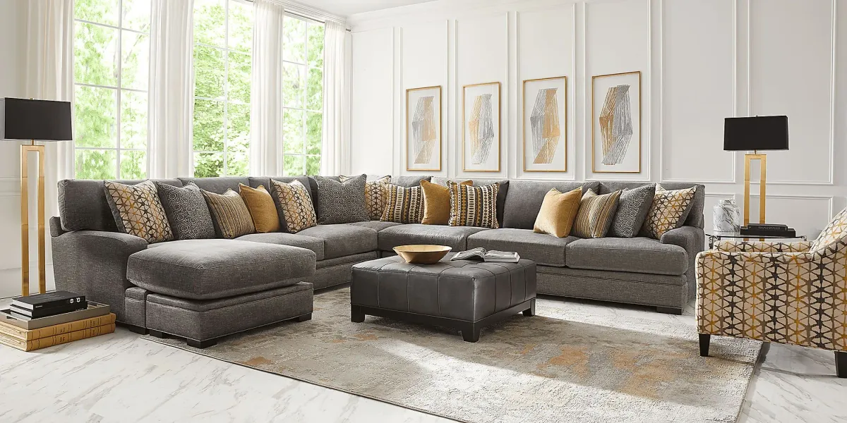 Palm Springs Silver 4 Pc Sectional