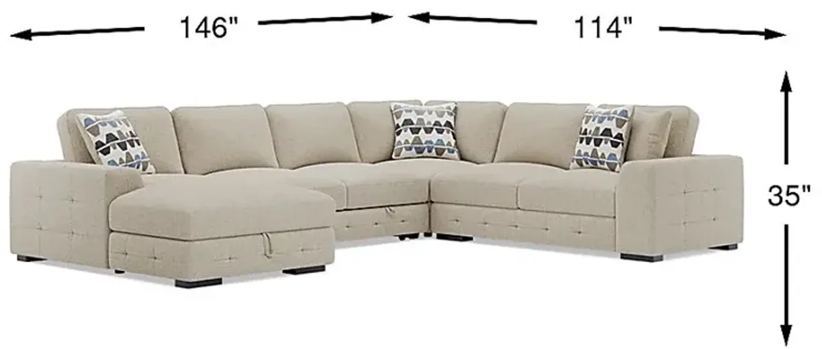 Marcola Sand 4 Pc Sleeper Sectional