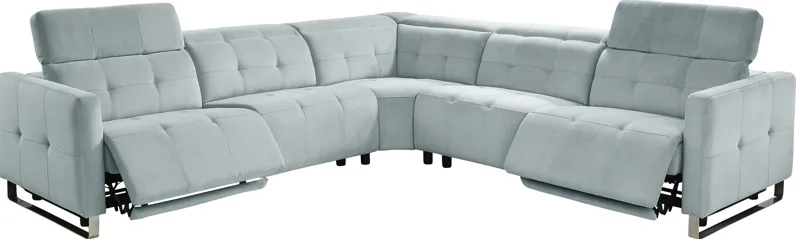 Tifton Park Aqua 5 Pc Dual Power Reclining Sectional