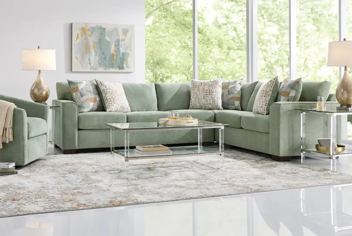 Delcrest Green 2 Pc Sleeper Sectional