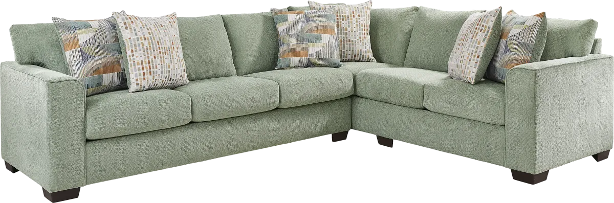 Delcrest Green 6 Pc Sectional Living Room