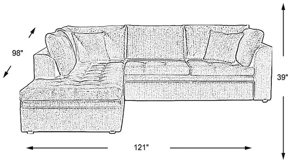 Sheridan Square Gray 2 Pc Sleeper Sectional