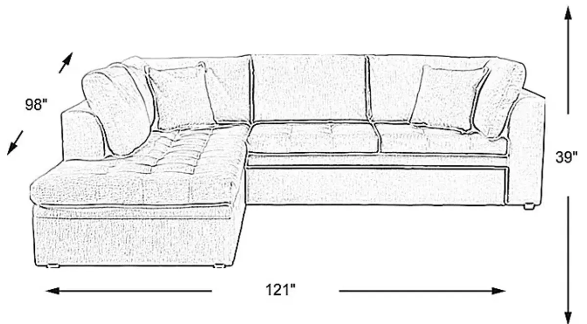 Sheridan Square Off-White 2 Pc Sleeper Sectional