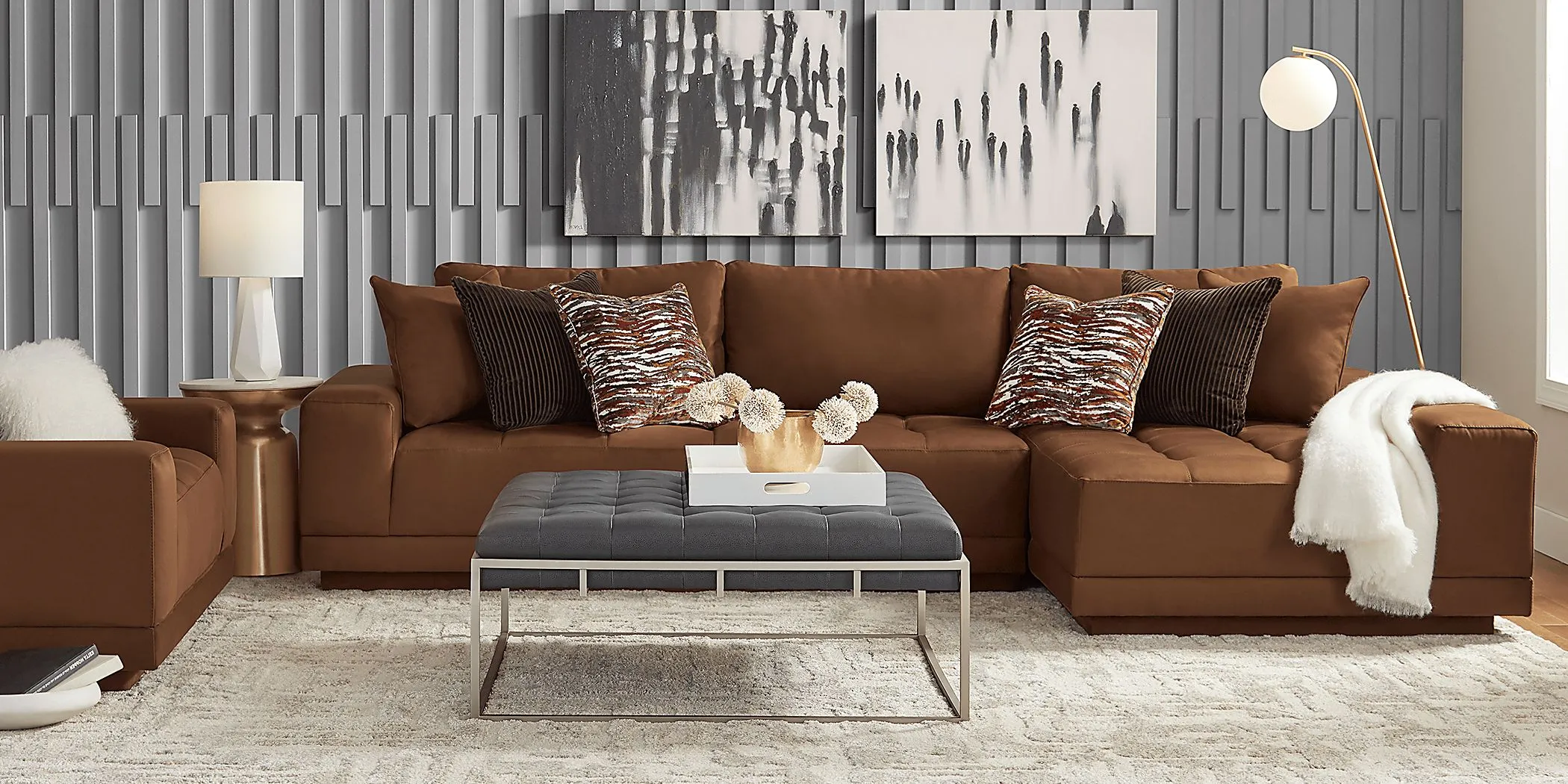 Milano Brown 2 Pc Sectional