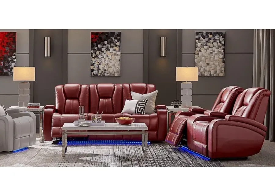 Kingvale Court Red 2 Pc Dual Power Reclining Living Room