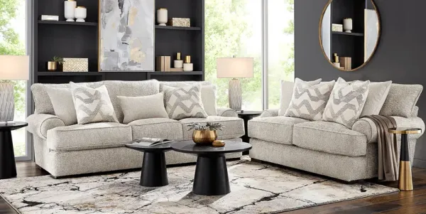 Goodwin Gray 8 Pc Living Room with Gel Foam Sleeper Sofa