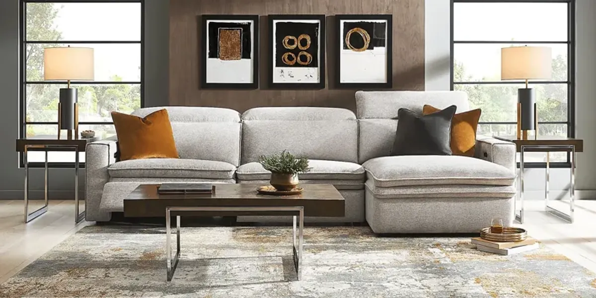 Salvator Street Gray 3 Pc Dual Power Reclining Sectional