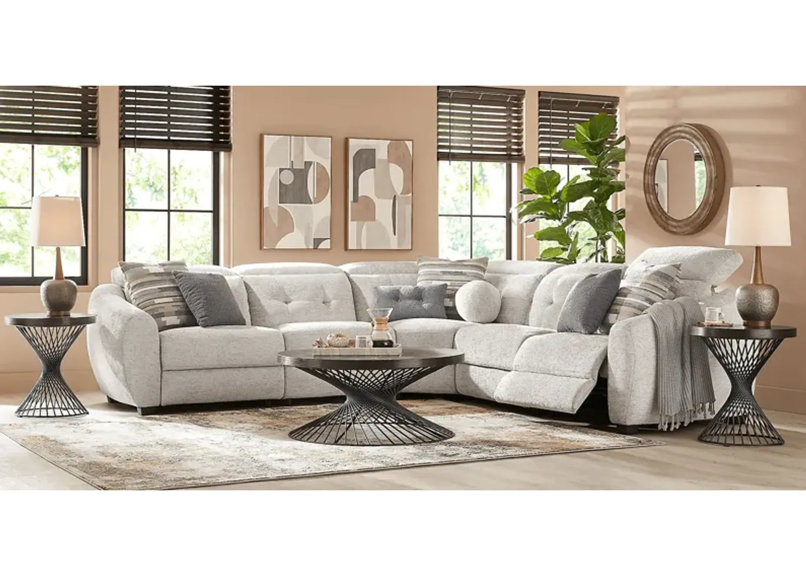 Arlo Place Gray 8 Pc Dual Power Reclining Sectional Living Room by Rooms To Go Furniture