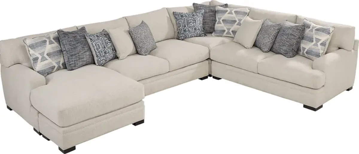 Bedford Park Ivory 3 Pc Sectional with Chaise
