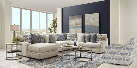 Bedford Park Ivory 3 Pc Sectional with Chaise