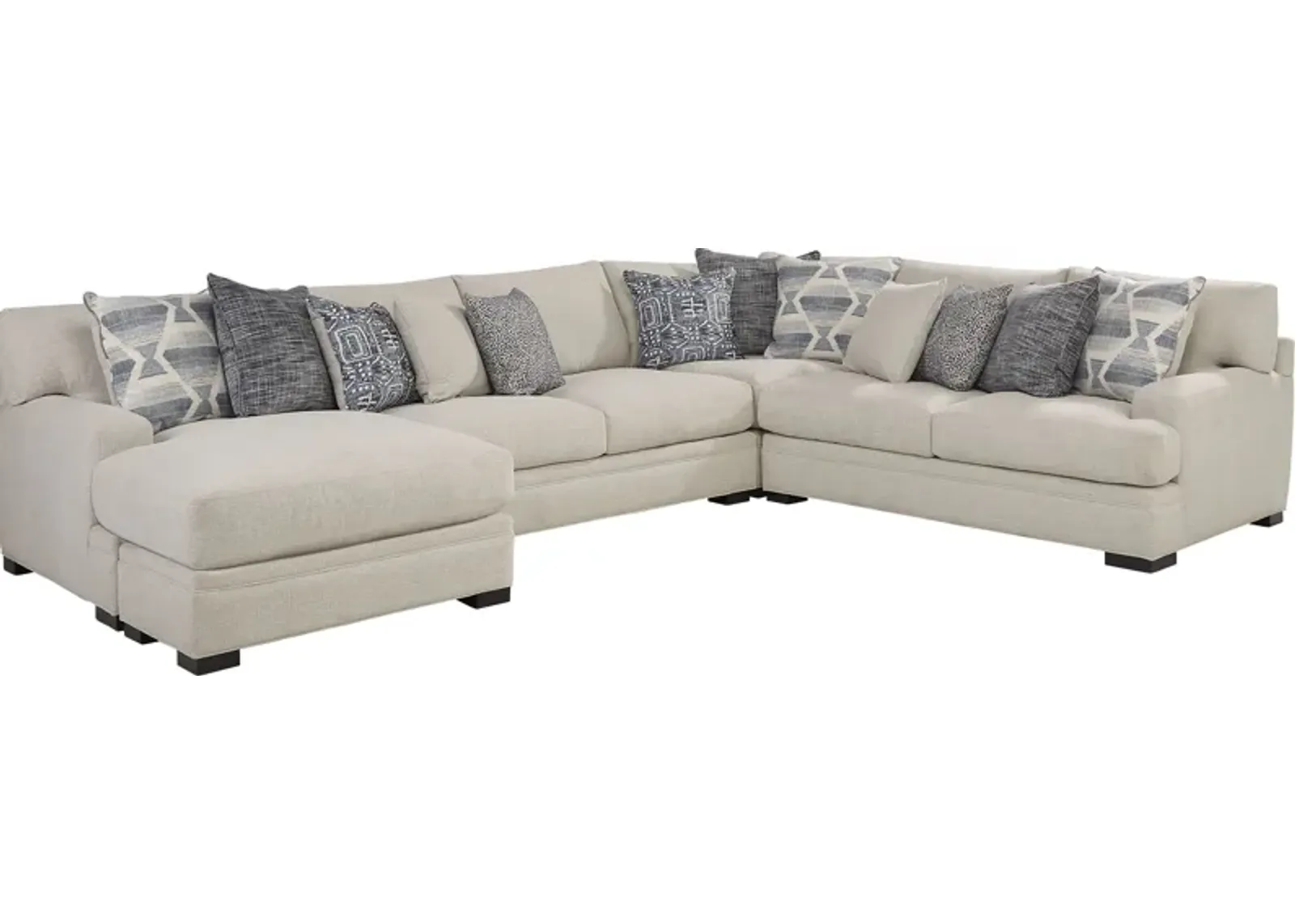 Bedford Park Ivory 3 Pc Sectional with Chaise