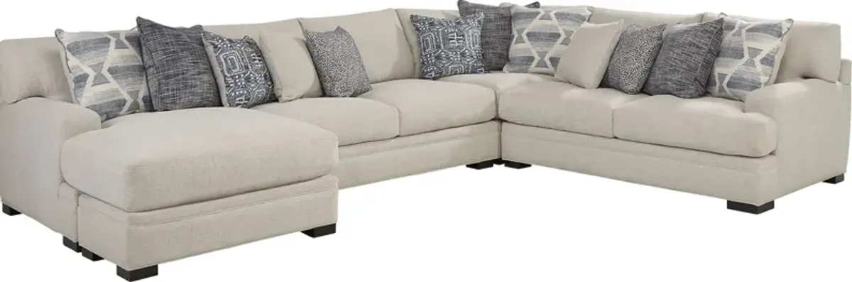 Bedford Park Ivory 3 Pc Sectional with Chaise