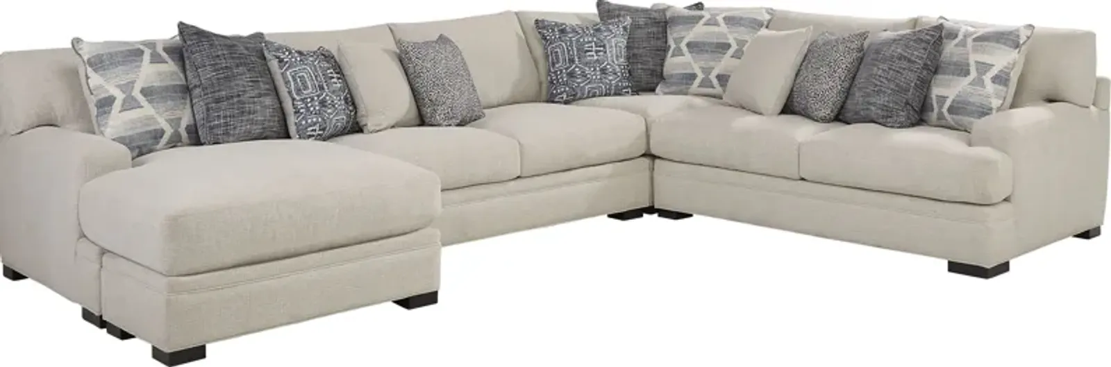 Bedford Park Ivory 3 Pc Sectional with Chaise