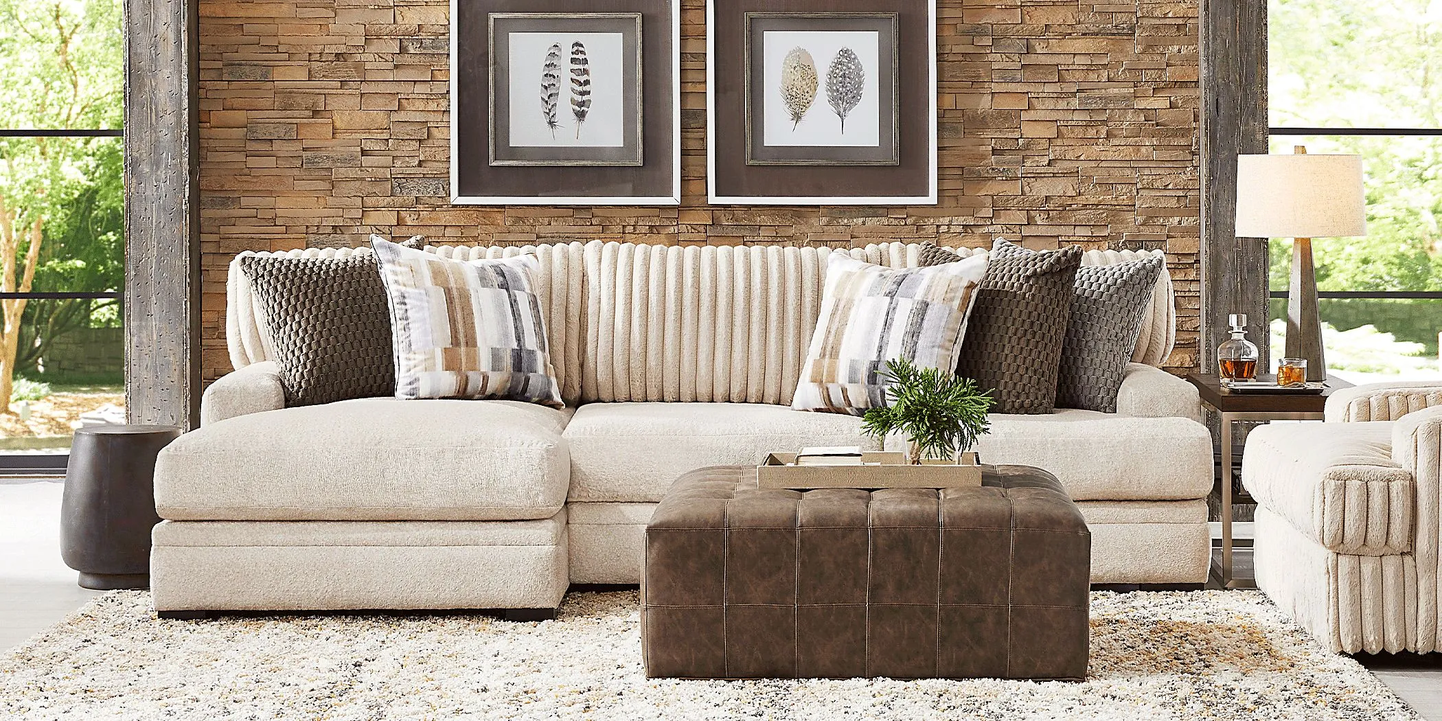 Hudson Street Beige 2 Pc Sectional