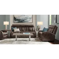 Copperfield Brown 8 Pc Living Room with Dual Power Reclining Sofa
