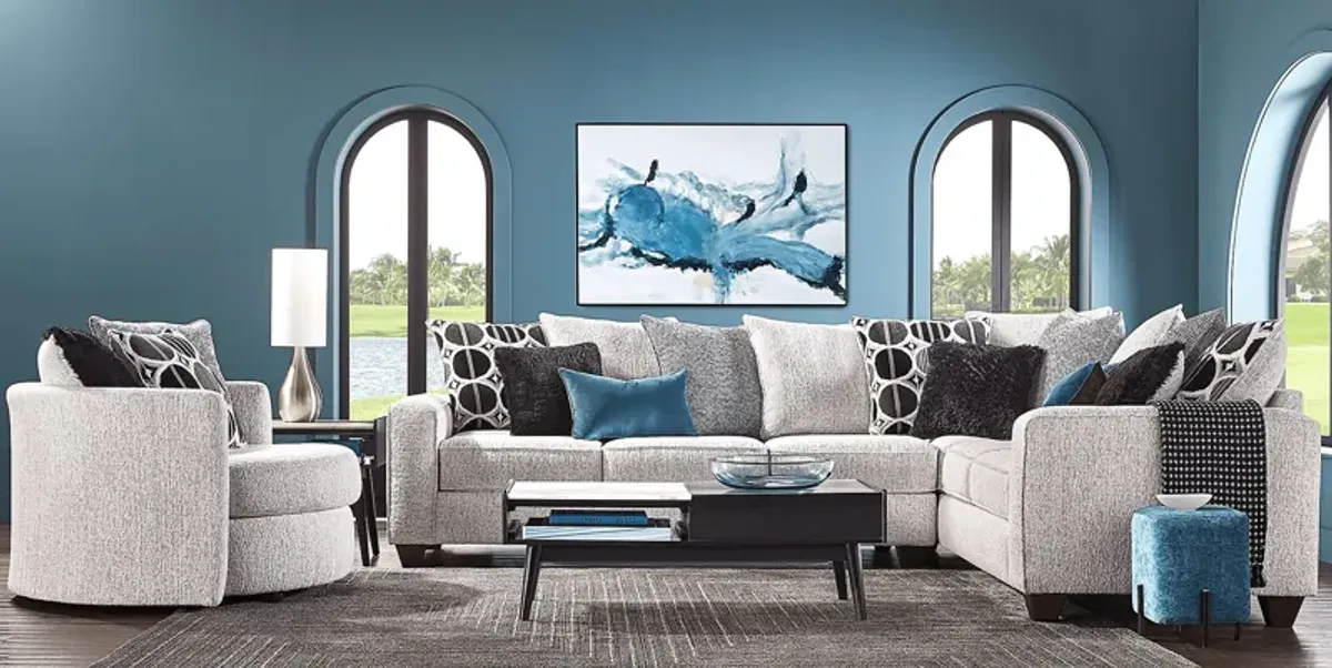 Benton Place Gray 6 Pc Sectional Living Room