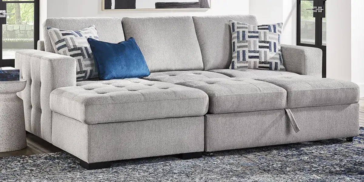 Geneva Gray 5 Pc Sleeper Sectional Living Room