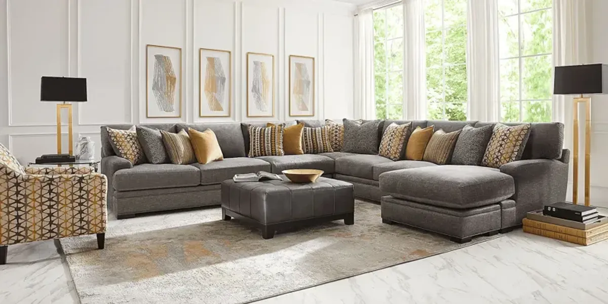 Palm Springs Silver 4 Pc Sectional