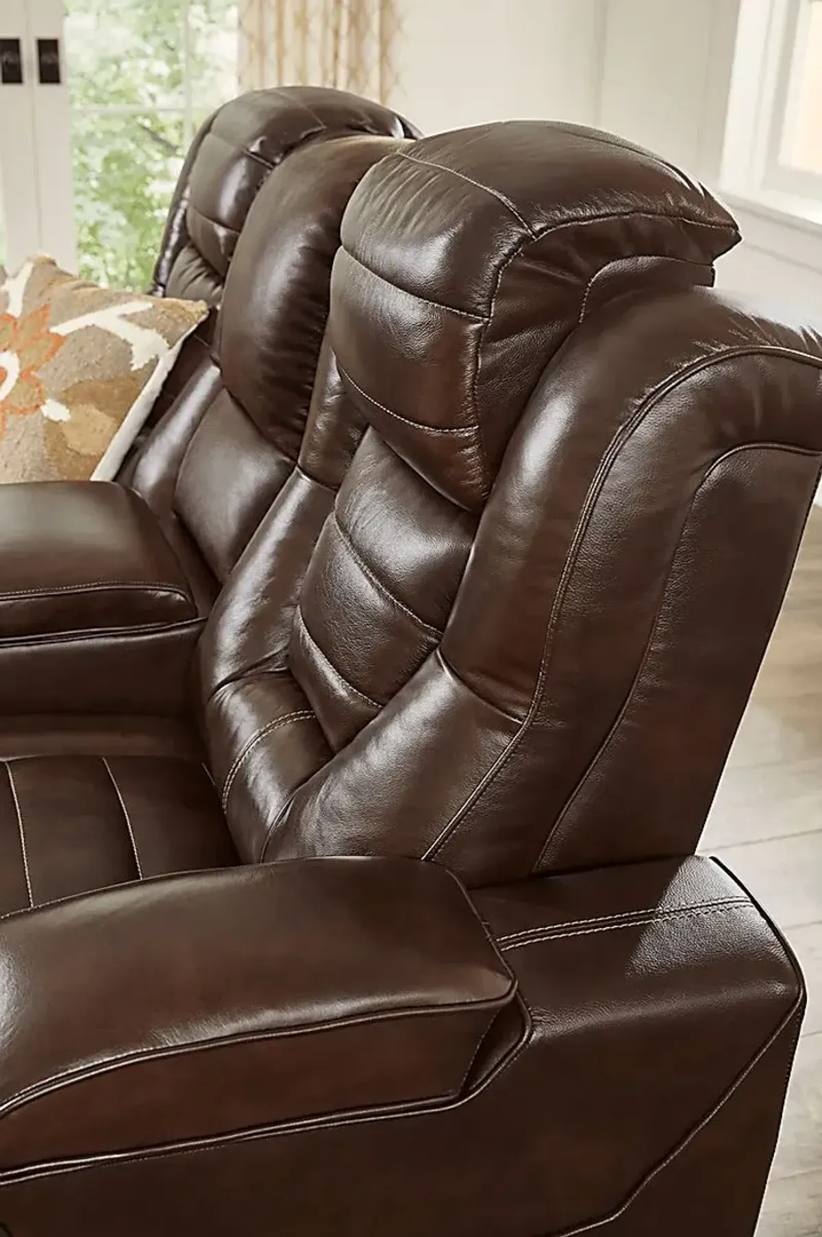 Renegade Brown Leather 5 Pc Dual Power Reclining Living Room