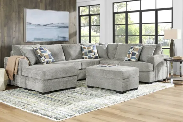 Copley Place Slate 3 Pc Sectional Living Room