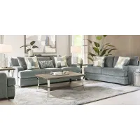 Charlton Street Slate 7 Pc Living Room with Gel Foam Sleeper Sofa