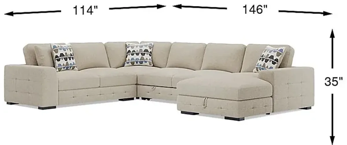 Marcola Sand 4 Pc Sleeper Sectional