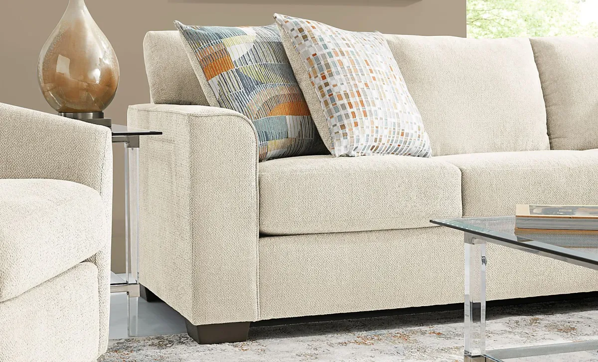 Delcrest White 2 Pc Gel Foam Sleeper Sectional