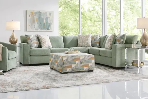 Delcrest Green 6 Pc Sectional Living Room