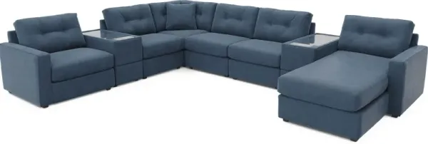 Midnight 7 Pc ModularOne Gel Foam Sleeper with Media Consoles