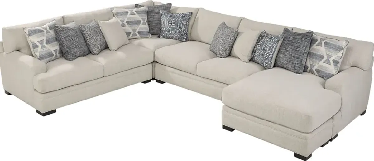 Bedford Park Ivory 3 Pc Sectional with Chaise