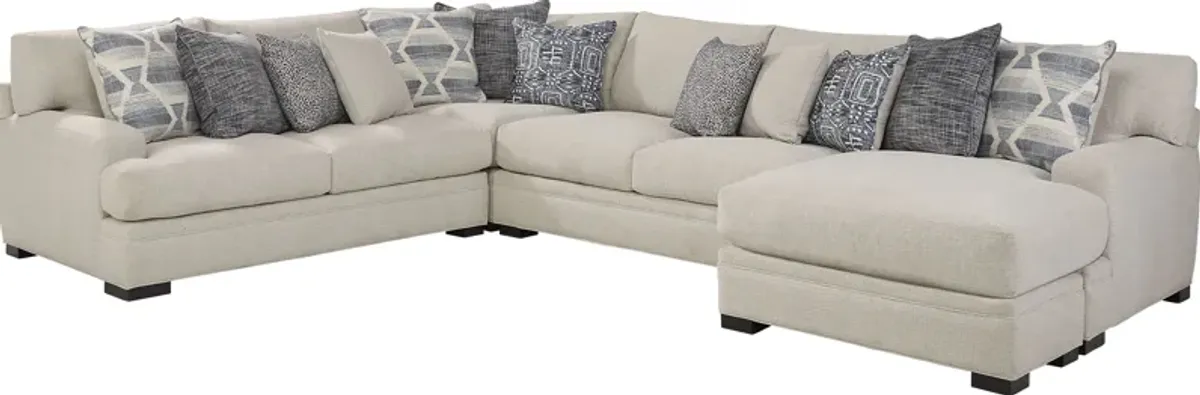 Bedford Park Ivory 3 Pc Sectional with Chaise