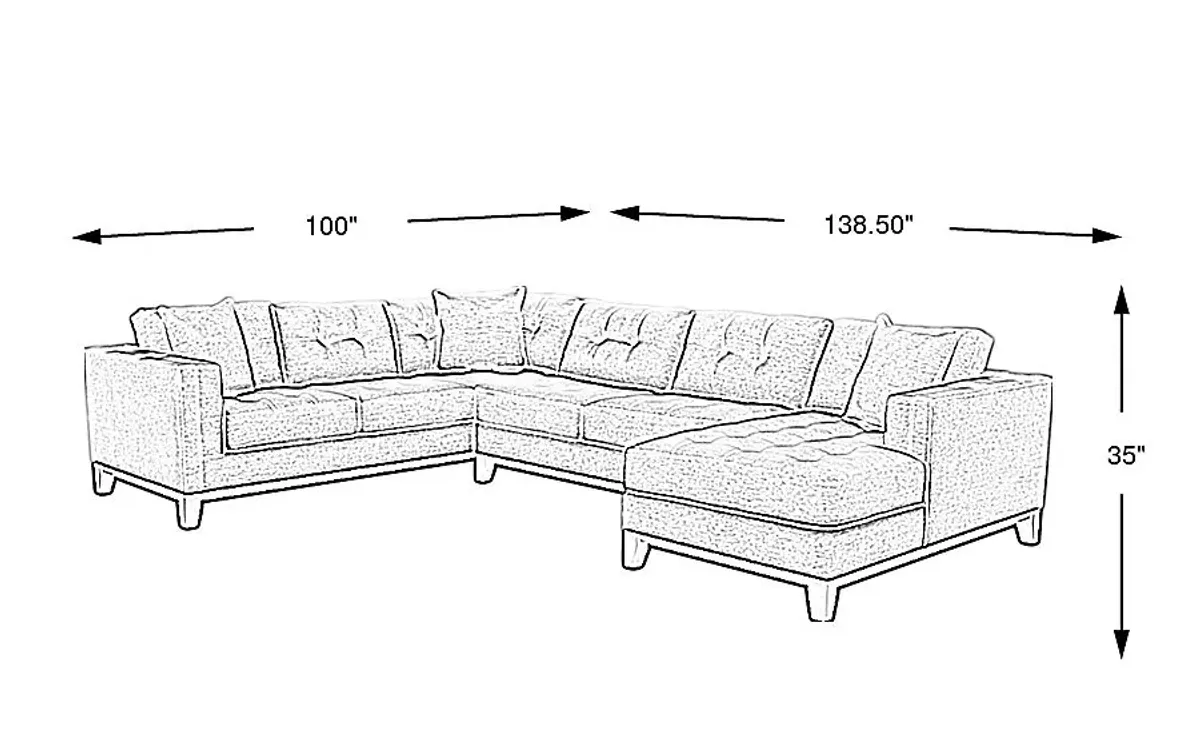 Chatham Navy 3 Pc Sectional